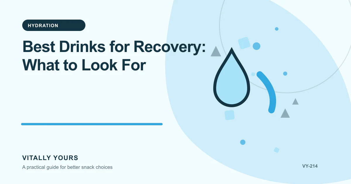 Editorial illustration for Best Drinks for Recovery: What to Look For, focused on declared criteria, equal-serving comparisons, evidence freshness, and no universal winner