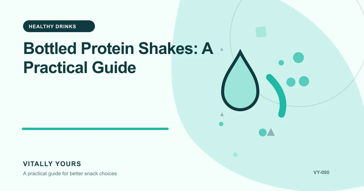 Editorial illustration for Bottled Protein Shakes: A Practical Guide, focused on protein contribution, protein source, and the rest of the serving