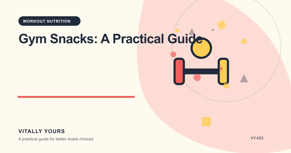 Editorial illustration for Gym Snacks: A Practical Guide, focused on purpose, serving context, label evidence, and realistic use
