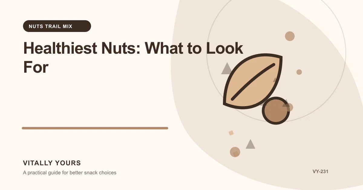 Editorial illustration for Healthiest Nuts: What to Look For, focused on declared criteria, equal-serving comparisons, evidence freshness, and no universal winner