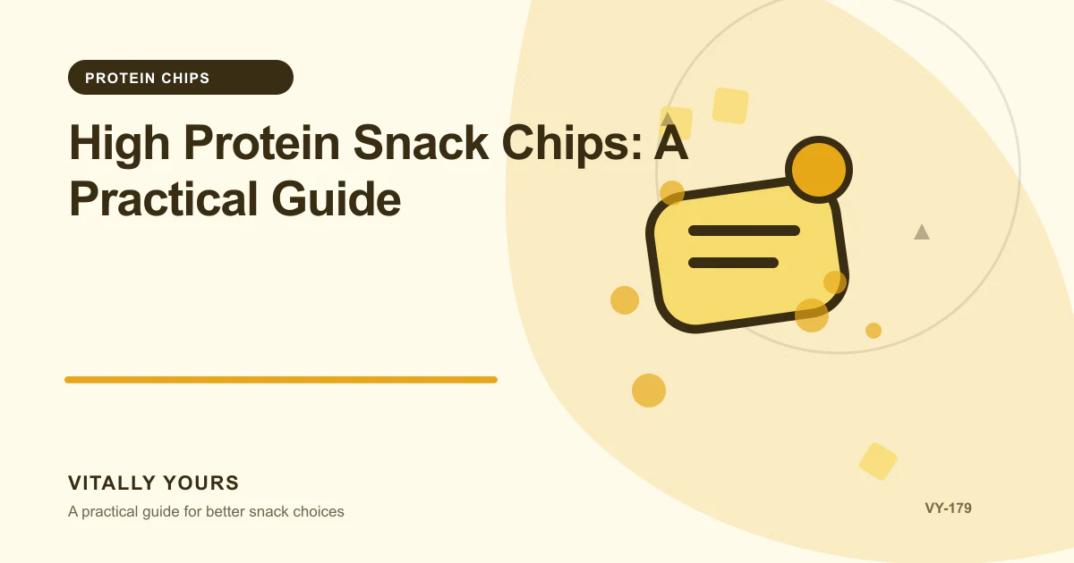 Editorial illustration for High Protein Snack Chips: A Practical Guide, focused on protein contribution, protein source, and the rest of the serving