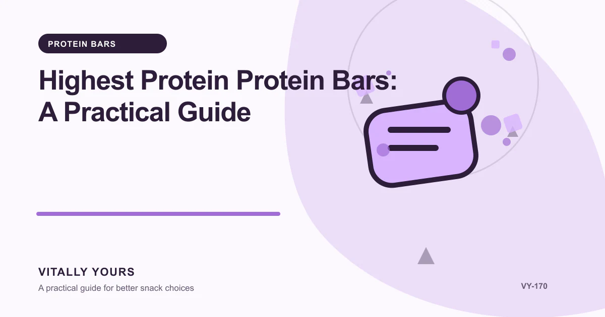 Editorial illustration for Highest Protein Protein Bars: A Practical Guide, focused on protein contribution, protein source, and the rest of the serving