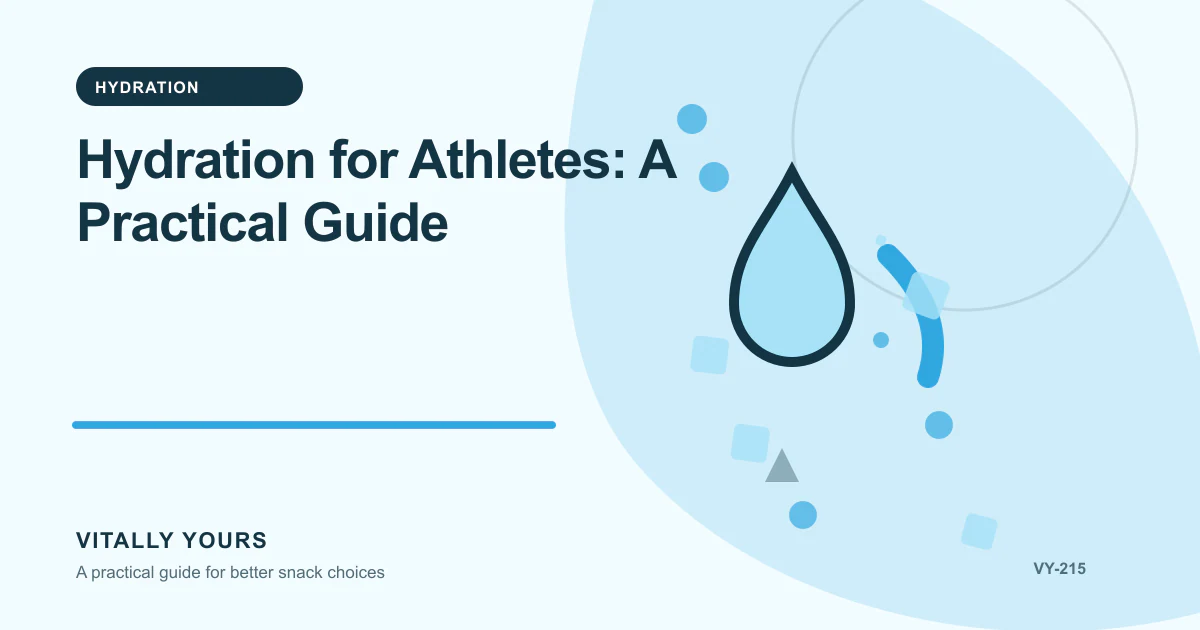 Editorial illustration for Hydration for Athletes: A Practical Guide, focused on activity duration, heat, sweat losses, sodium, carbohydrate, and ordinary water intake