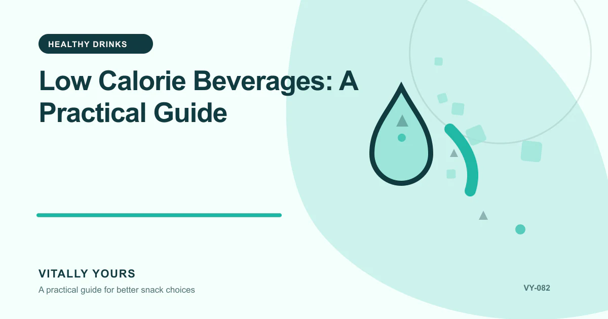 Editorial illustration for Low Calorie Beverages: A Practical Guide, focused on energy density, portion satisfaction, and the full-day eating pattern