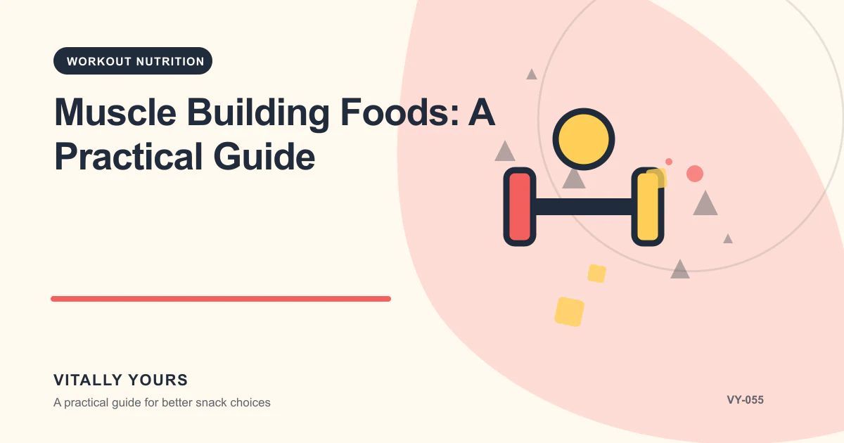 Editorial illustration for Muscle Building Foods: A Practical Guide, focused on purpose, serving context, label evidence, and realistic use