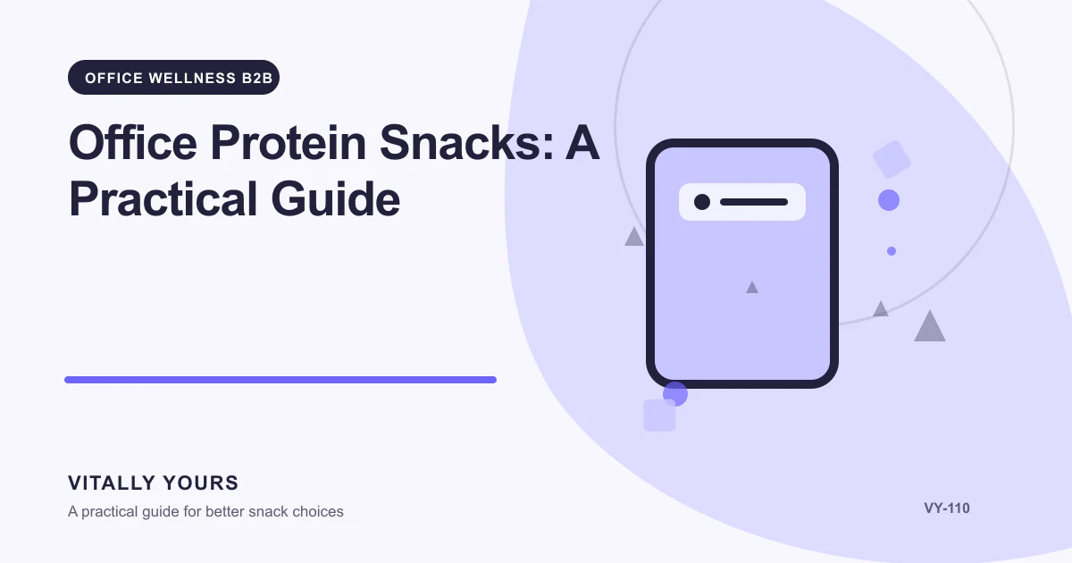 Editorial illustration for Office Protein Snacks: A Practical Guide, focused on protein contribution, protein source, and the rest of the serving and user demand, slot-level performance, access, service reliability, and dietary variety