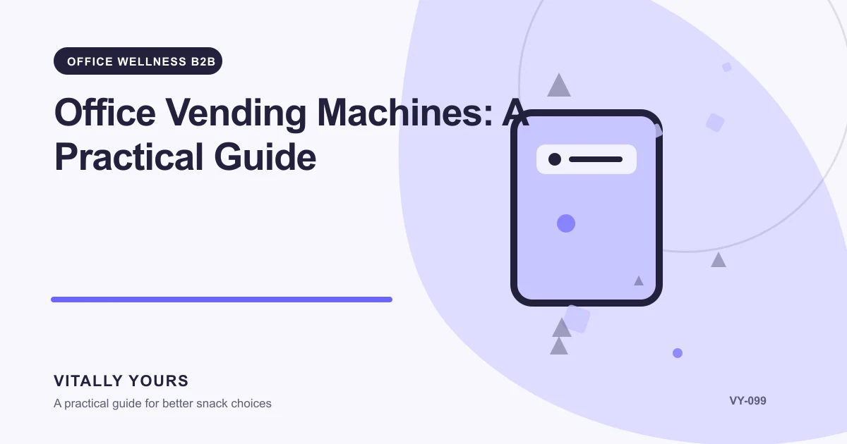 Editorial illustration for Office Vending Machines: A Practical Guide, focused on user demand, slot-level performance, access, service reliability, and dietary variety