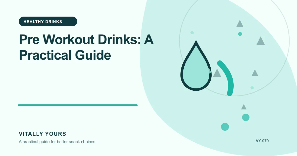 Editorial illustration for Pre Workout Drinks: A Practical Guide, focused on caffeine per container, total daily intake, timing, and sensitivity and session timing, digestive comfort, exercise duration, and total daily intake