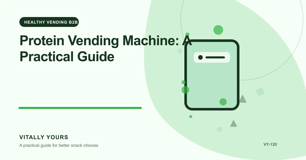 Editorial illustration for Protein Vending Machine: A Practical Guide, focused on protein contribution, protein source, and the rest of the serving and user demand, slot-level performance, access, service reliability, and dietary variety
