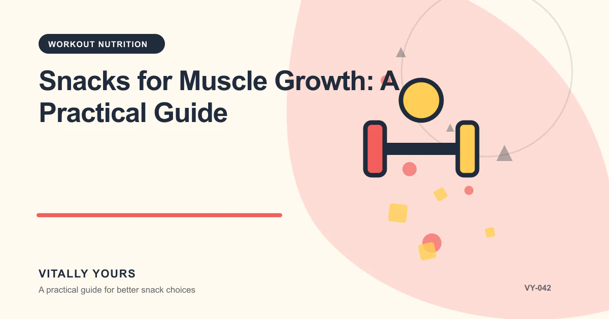Editorial illustration for Snacks for Muscle Growth: A Practical Guide, focused on purpose, serving context, label evidence, and realistic use