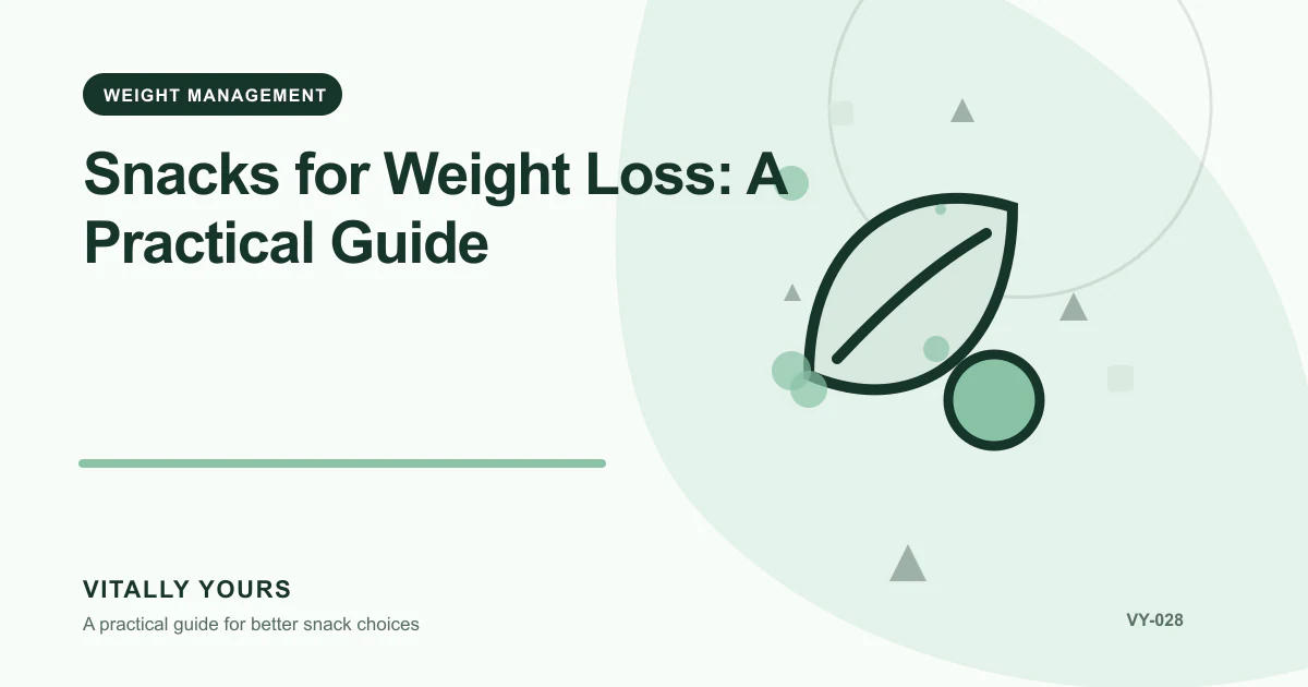 Editorial illustration for Snacks for Weight Loss: A Practical Guide, focused on energy density, portion satisfaction, and the full-day eating pattern