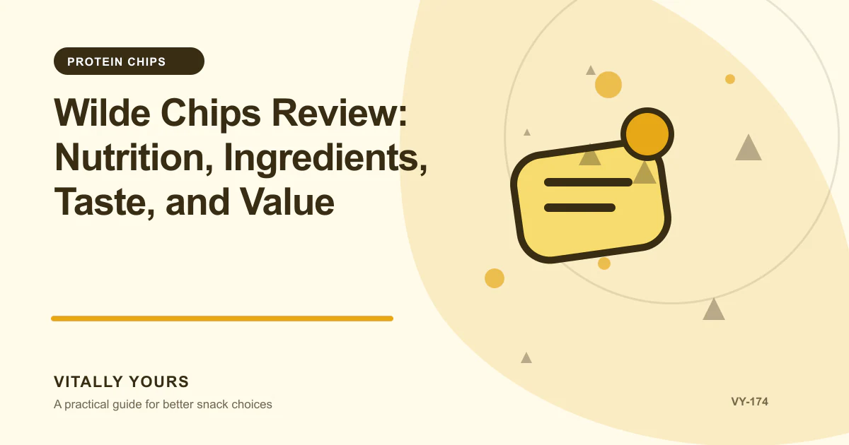 Editorial illustration for Wilde Chips Review: Nutrition, Ingredients, Taste, and Value, focused on comparable units, documented costs, waste, service inputs, and uncertainty and the exact regulated wording, serving basis, ingredient order, and omitted context